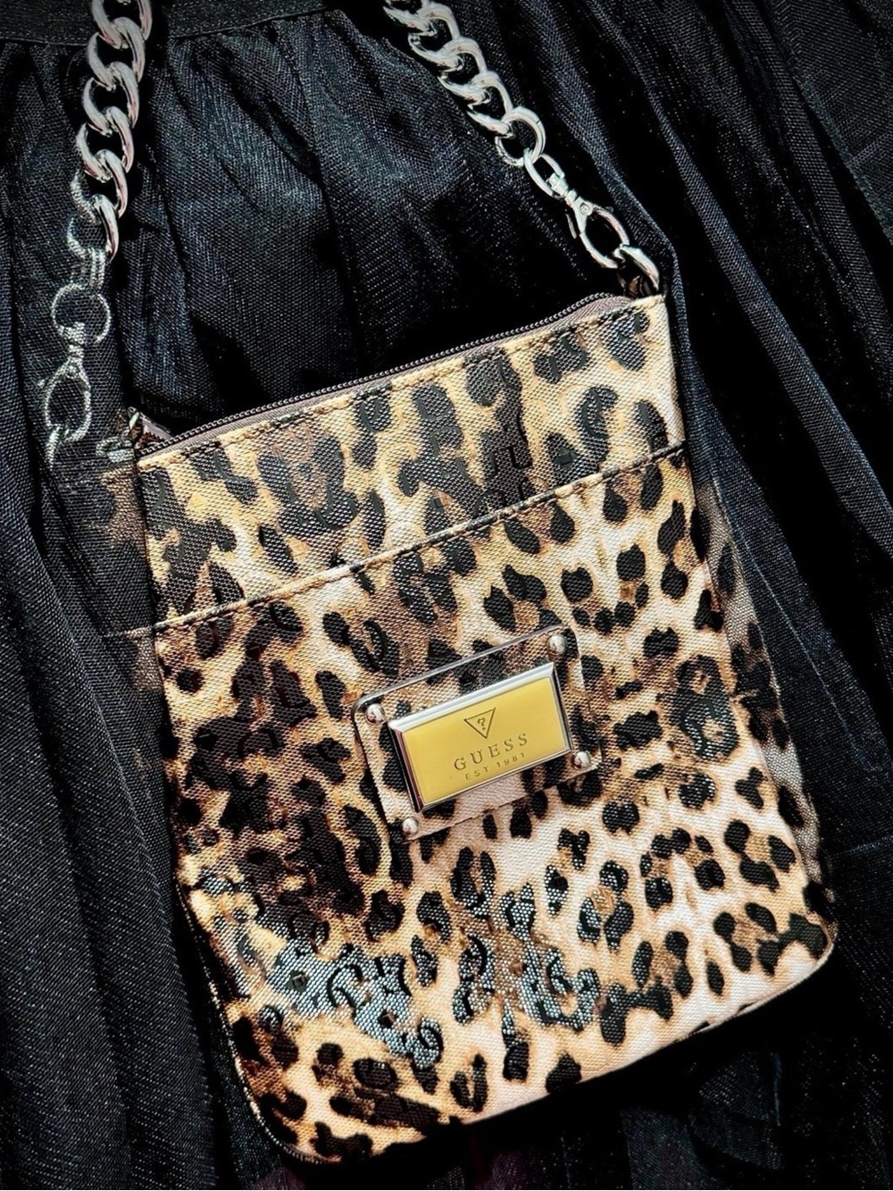 GUESS Cheetah Print Crossbody Purse